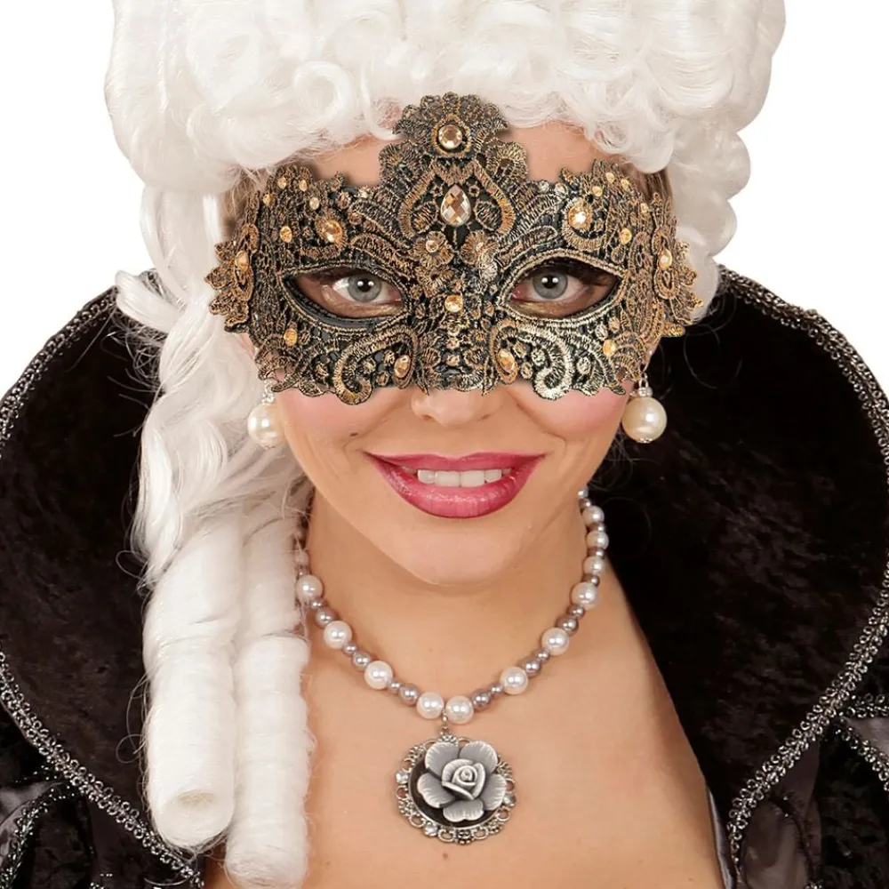 Widmann S.r.l. Øjenmaske med strass bronze - Kostumetema|Masker