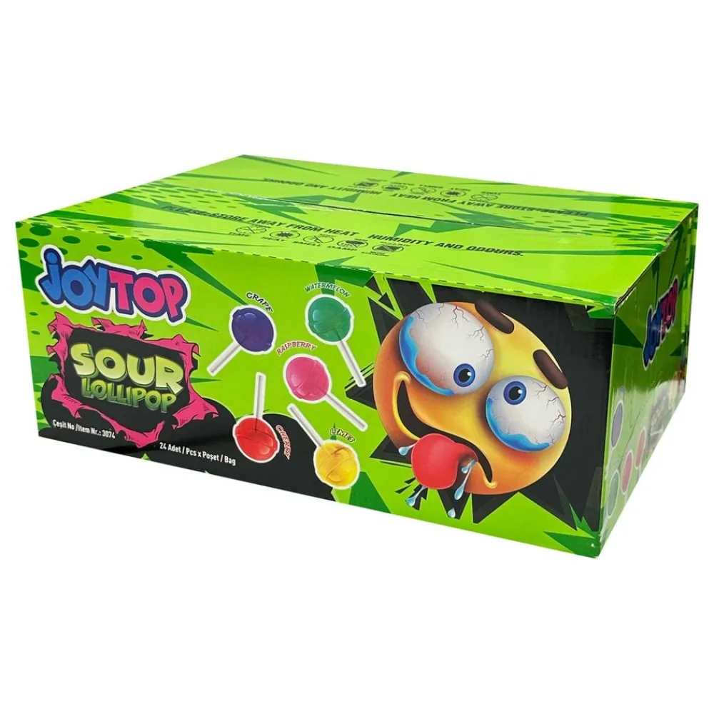Discount ERT Godis AB JoyTop Sour Lollipop Smiley Økonomipakke