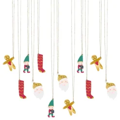 PartyDeco sp. z o.o. Julemærker Julefigurer med Snor - Oppyntning