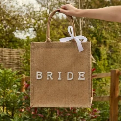 Hot CG Global Products Ltd Jutetaske Bride med Sløjfe