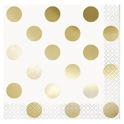 Sale Unique UK Inc t/as Unique Party Kaffeservietter Guld/Hvid Prikket
