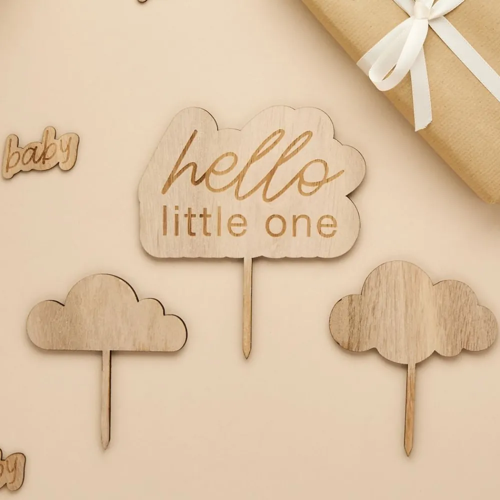 CG Global Products Ltd Kagedekorationer Hello Little One i træ - Oppyntning|Bagning