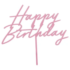 PartyDeco sp. z o.o. Kagedekoration Happy Birthday Lyserød - Oppyntning|Bagning
