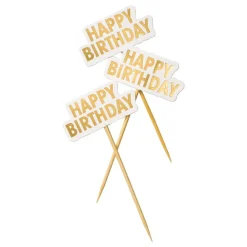 Online Design House 95 AB Kagedekoration Happy Birthday Guld