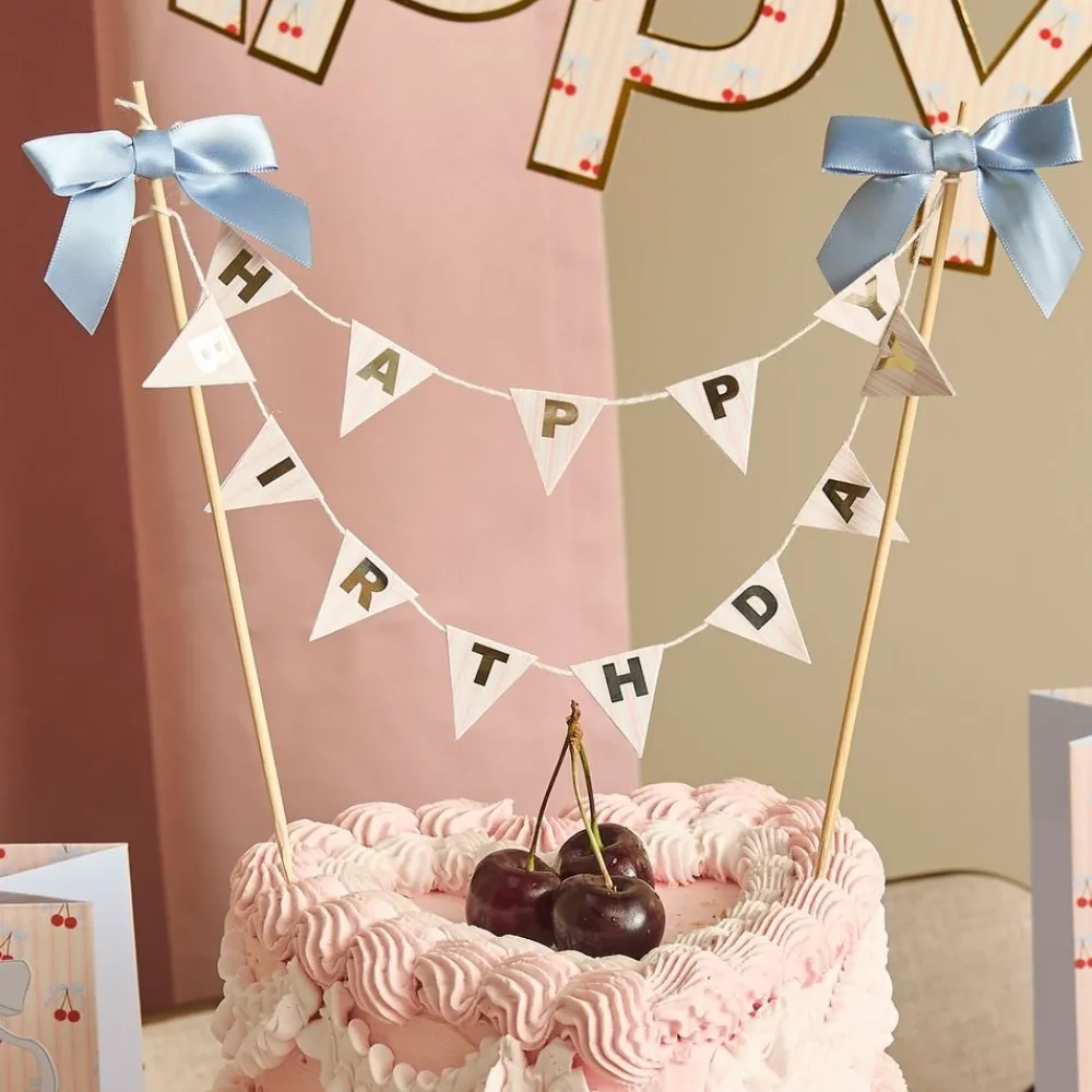 Best CG Global Products Ltd Kagedekoration Happy Birthday Roset Blå