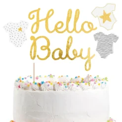 Reithmüller Europe GmbH Kagedekoration Hello Baby Guld Glitter - Oppyntning|Bagning