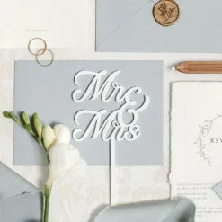 Online PartyDeco sp. z o.o. Kagedekoration Mr & Mrs Hvid i Akryl