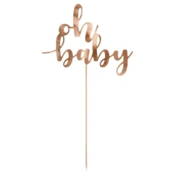 PartyDeco sp. z o.o. Kagedekoration Oh Baby Roséguld - Oppyntning|Bagning