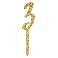 Outlet CG Global Products Ltd Kagedekoration Tal Guld Glitter i Akryl