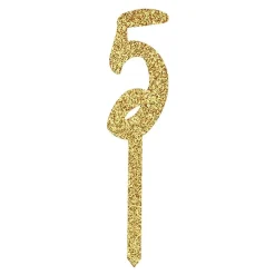 Outlet CG Global Products Ltd Kagedekoration Tal Guld Glitter i Akryl