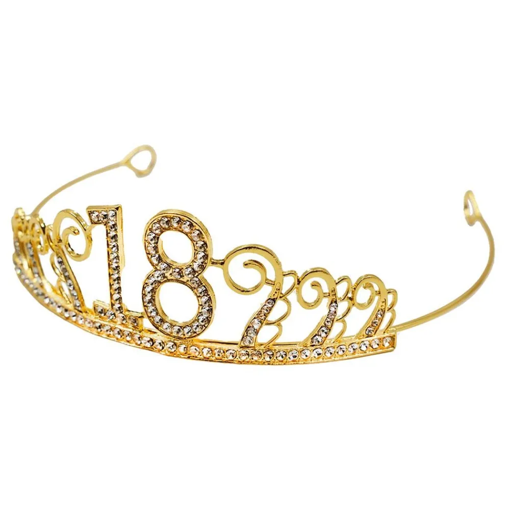 Discount Partyking AB Kagedekoration Tiara Tal i Metal Guld