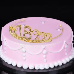 Discount Partyking AB Kagedekoration Tiara Tal i Metal Guld