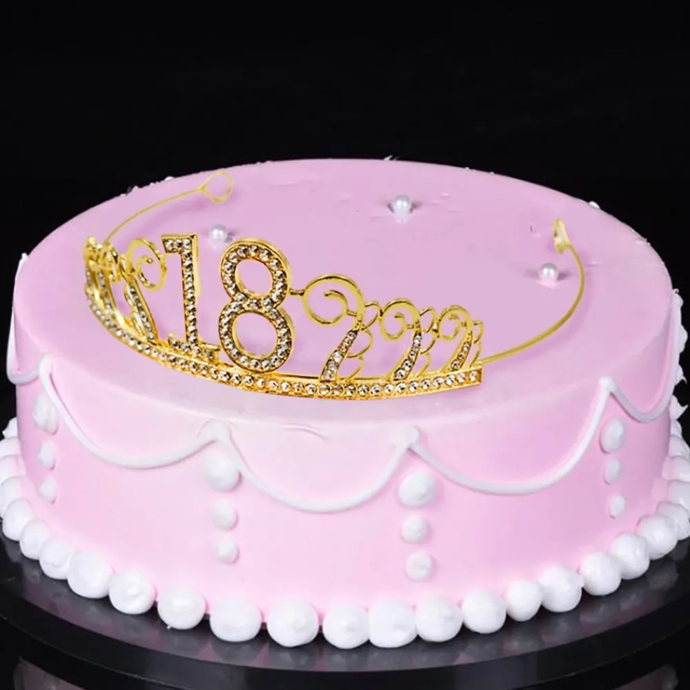 Discount Partyking AB Kagedekoration Tiara Tal i Metal Guld