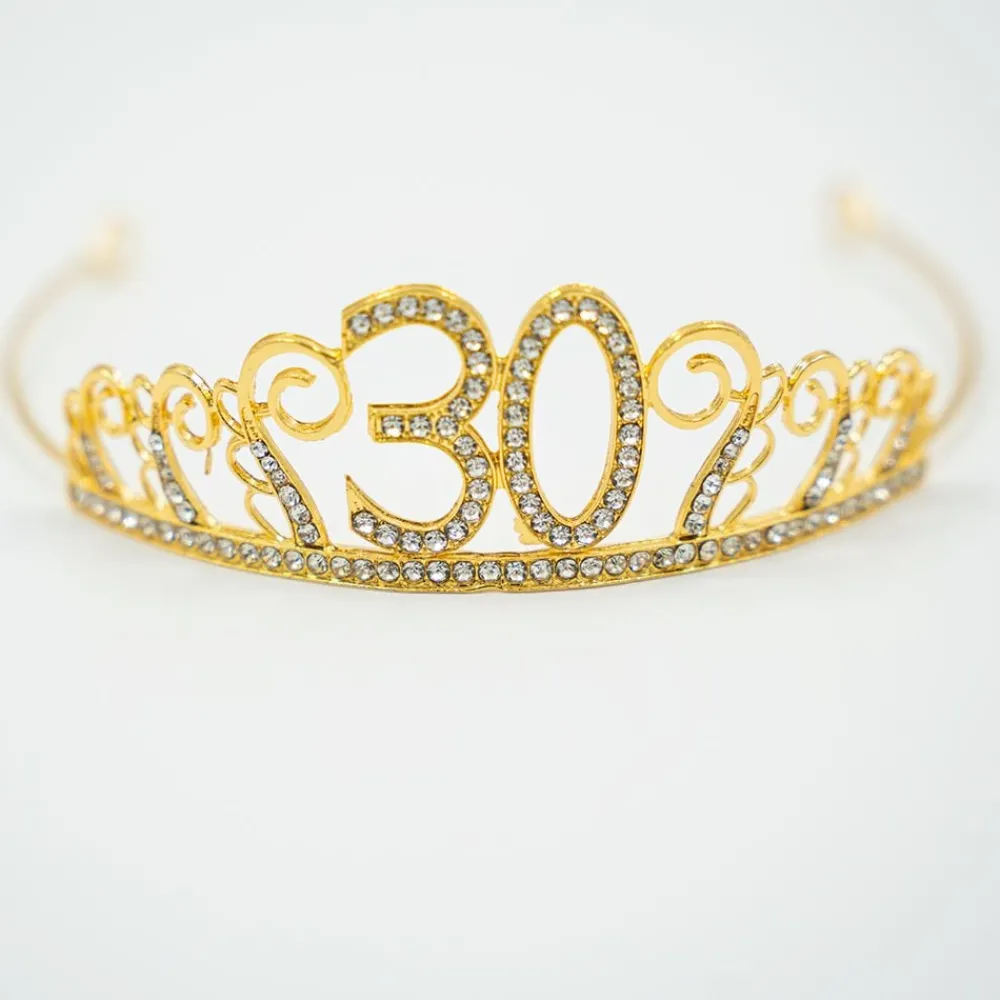 Discount Partyking AB Kagedekoration Tiara Tal i Metal Guld