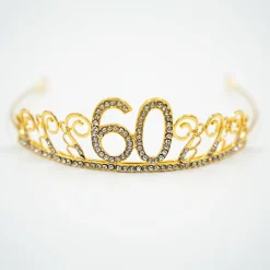 Discount Partyking AB Kagedekoration Tiara Tal i Metal Guld