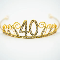 Discount Partyking AB Kagedekoration Tiara Tal i Metal Guld