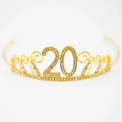 Discount Partyking AB Kagedekoration Tiara Tal i Metal Guld