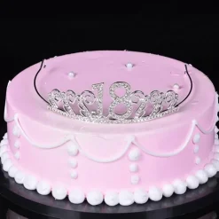 Best Partyking AB Kagedekoration Tiara Tal i Metal Sølv