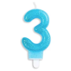 Globos Europe B.V. Kagelys Tal Glitter Blå - Oppyntning|Bagning