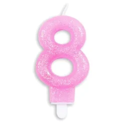 Globos Europe B.V. Kagelys Tal Glitter Lyserød - Oppyntning|Bagning