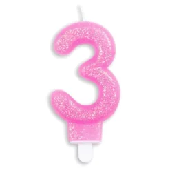 Globos Europe B.V. Kagelys Tal Glitter Lyserød - Oppyntning|Bagning