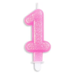 Globos Europe B.V. Kagelys Tal Glitter Lyserød - Oppyntning|Bagning