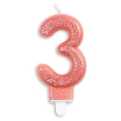 Globos Europe B.V. Kagelys Tal Glitter Rosaguld - Oppyntning|Bagning