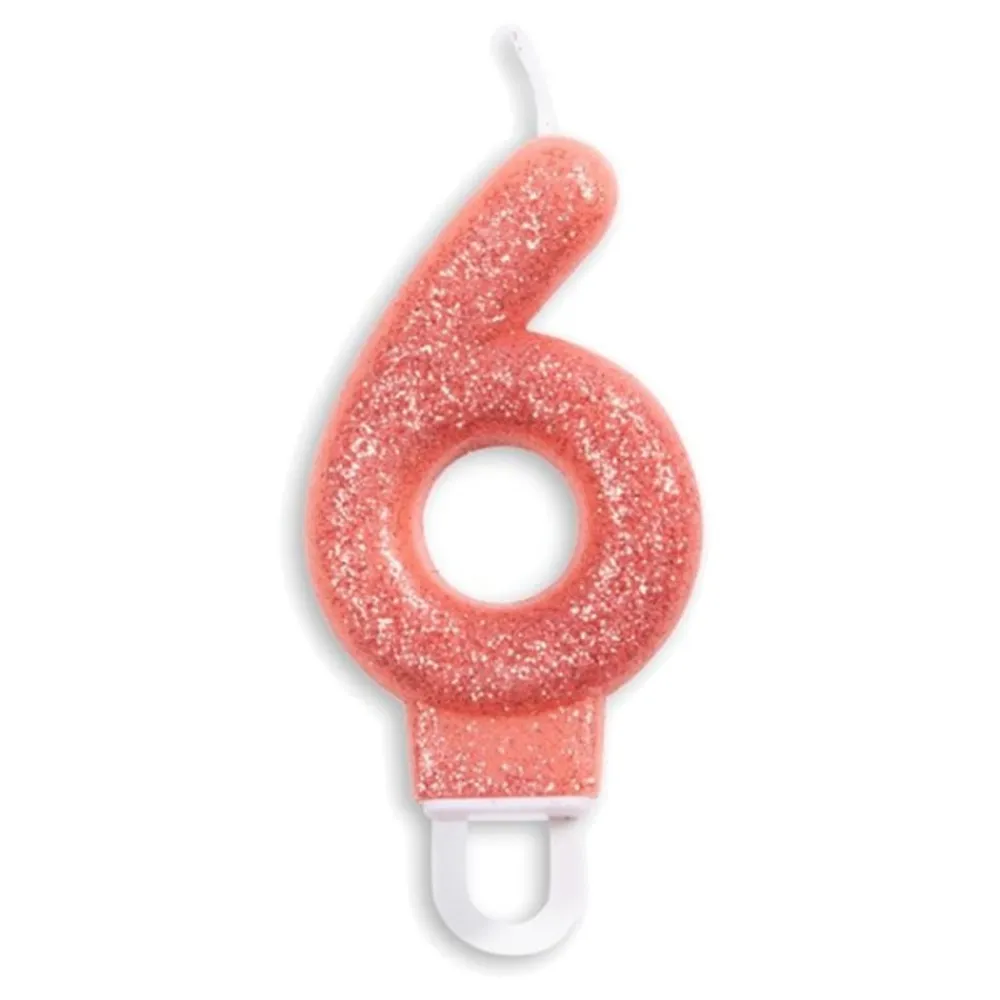 Globos Europe B.V. Kagelys Tal Glitter Rosaguld - Oppyntning|Bagning