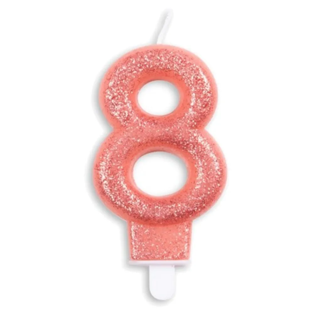 Globos Europe B.V. Kagelys Tal Glitter Rosaguld - Oppyntning|Bagning