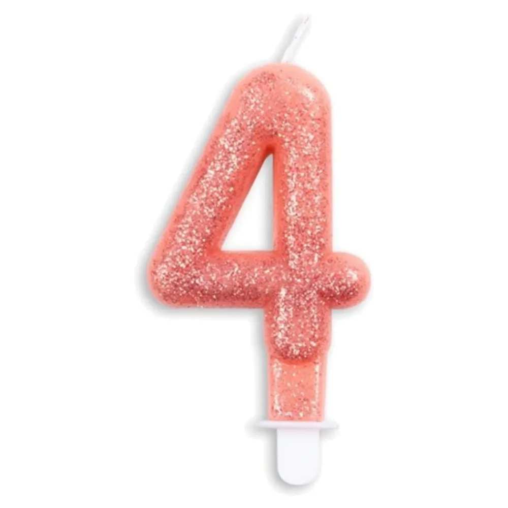 Globos Europe B.V. Kagelys Tal Glitter Rosaguld - Oppyntning|Bagning
