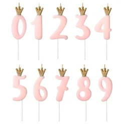 Discount PartyDeco sp. z o.o. Kagelys Tal med Krone Lyserød