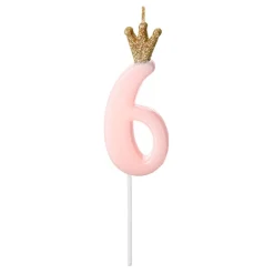Discount PartyDeco sp. z o.o. Kagelys Tal med Krone Lyserød