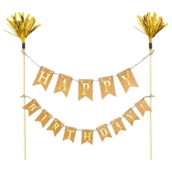 Reithmüller Europe GmbH Kagevimpel Happy Birthday Guld - Oppyntning|Bagning