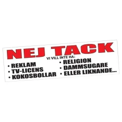 Discount Lardh AB Klistermærke NEJ TACK! Ingen Reklam