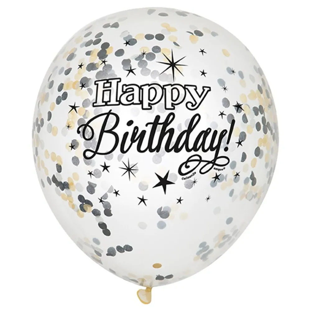 Clearance Unique UK Inc t/as Unique Party Konfettiballoner Glitter Happy Birthday