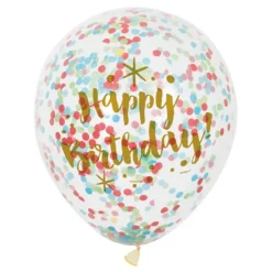 Unique UK Inc t/as Unique Party Konfettiballoner Multifarvede Happy Birthday - Balloner