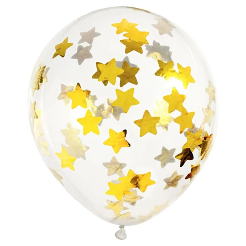 PartyDeco sp. z o.o. Konfettiballoner Stjerner Guld Metallic