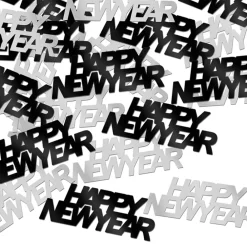 Three Sixty Degrees Ltd Konfetti Happy New Year Sølv og Sort - Oppyntning