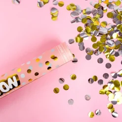 PartyDeco sp. z o.o. Konfettikanon Cirkler Guld/Sølv - Festtilbehør|Oppyntning