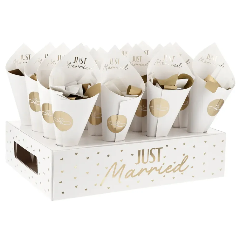 Folat B.V. Konfettistrut Kit Just Married - Oppyntning