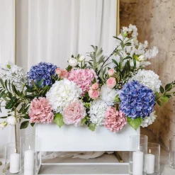 PartyDeco sp. z o.o. Kunstig Blomst Hortensia Lyserød - Hjem & Husholdning|Oppyntning