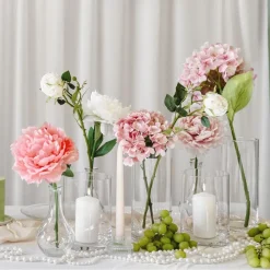 PartyDeco sp. z o.o. Kunstig Blomst Hortensia Lyserød - Hjem & Husholdning|Oppyntning