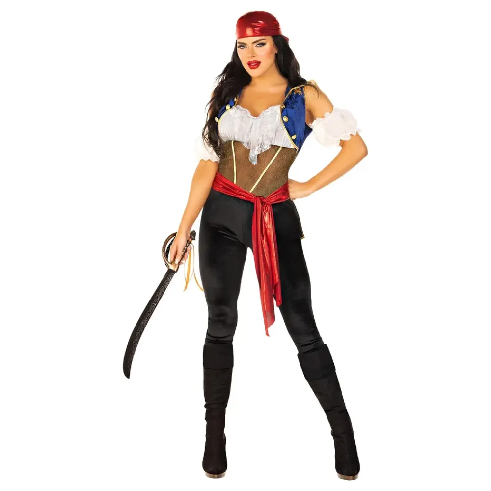 Hot Leg Avenue Europe Kvindelig Pirat Deluxe Kostume