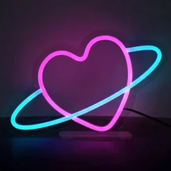 Kidek AB LED-lampe Planet Heart med Neon-effekt - Hjem & Husholdning