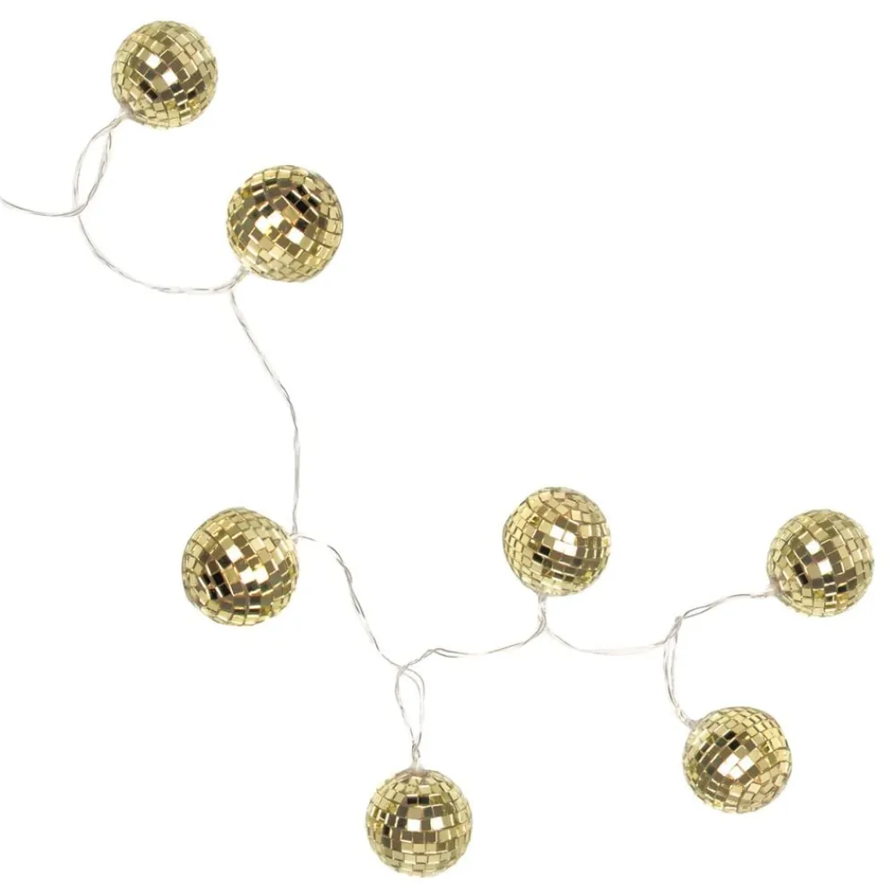Talking Tables Ltd LED-lyskæde Diskokugler Guld - Hjem & Husholdning|Discobelysning