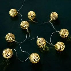Talking Tables Ltd LED-lyskæde Diskokugler Guld - Hjem & Husholdning|Discobelysning