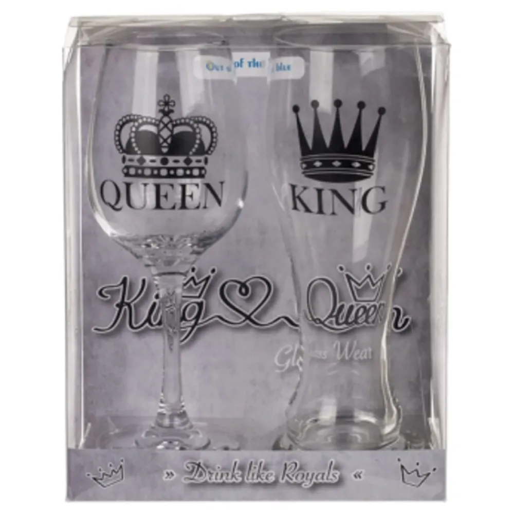 Best Out of the blue KG Øl- & Vinglas King & Queen
