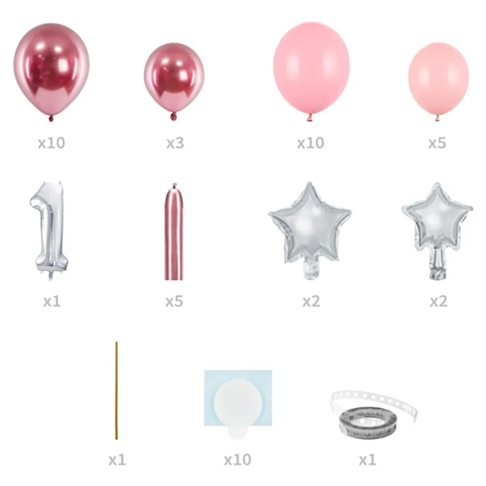 Hot PartyDeco sp. z o.o. Lyserød Ballonbuket 1 år