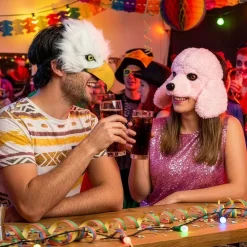 Boland Party Partners B.V. Lyserød Puddel Halvmaske - Kostumetema|Masker