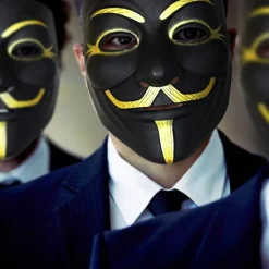 Original Cup SAS Maske Anonymous Sort - Kostumetema|Merchandise